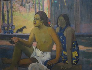 Tahitians in a Room by Paul Gauguin